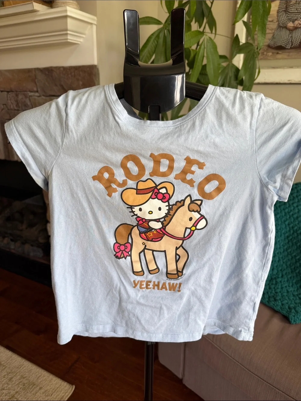 Old Navy Light Blue Hello Kitty Rodeo Graphic Tee